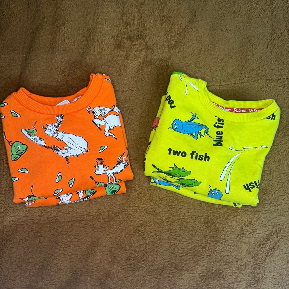 Dr. Seuss 2 Piece Jogger Set Bundle 4T Green Eggs & Ham One Fish Two Fish